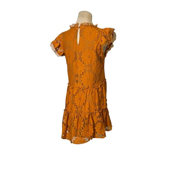 Blue Tassel gold floral lace tiered tunic mini dress size XS - Picture 8 of 15